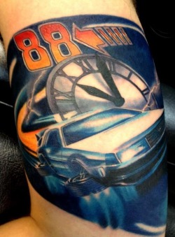 fuckyeahtattoos:  S. Spencer’s Back to the Future tattoo. Done