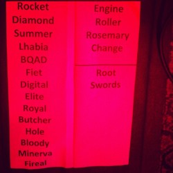 fuckyesdeftones:  Setlist for tonight at Troubadour, Hollywood,