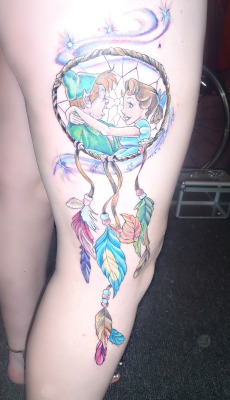 fuckyeahtattoos:  Custom Peter Pan dreamcatcher.Done by Miss-Jade