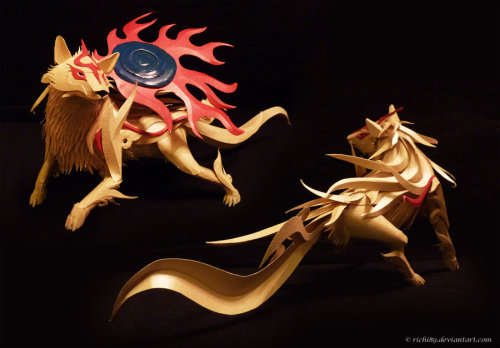goddamnitreddas:  beepony:  ianbrooks:  Paper Okami Amaterasu by Richard Wong Being the Goddess of the Sun means you can look good in any form, be it cel-shaded or papercrafted. Richard utilizes a bit of that divine magic in all his papersculpting, his