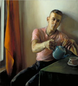 antonio-m:  The Tea Drinker,Geoffrey Laurence,oil on canvas 