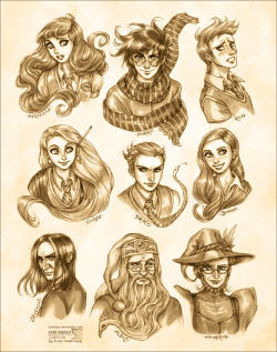 lilythroughhogwarts:  Harry Potter: Portraits by *daekazu 