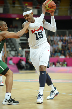 Carmelo Anthony tallied a U.S. Olympic single-game records of