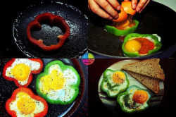 badweatherbanjo:  fitvillains:  Breakfast Idea! Bell Pepper ‘Egg