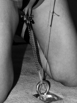 A painful leash for my slave. She hates it even if she obeys