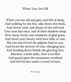 a-lady-in-red:  alecshao:  W.B. Yeats - When You Are Old  