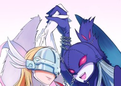 thefingerfuckingfemalefury:  enjoythelittledetours:Angewomon&Ladydevimon