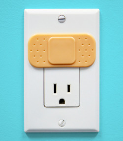 wickedclothes:  “Ouchlet” Outlet Cover Prevent unwanted ouches