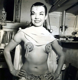 burleskateer:   Nejla Ates     aka.“The Turkish Delight”.. Backstage in her dressing room at NYC’s ‘Latin Quarter’ nightclub..  