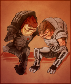 weissidian:  Commission for my friend Colton, Wrex and Grunt