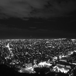 black-and-white:  night scene (by moving**) 