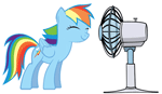 Rainbow Dash in front of a fan by ~HelgiH makes 20% cooler