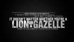 It doesn’t matter whether you’re a lion or a gazelle.