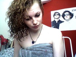 regina-filangie:  just out the shower…already curly:P  