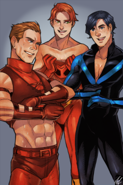 yesyaoiyeah:  Flash, Red Arrow &amp; Nightwing from Justice League 