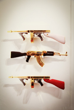 Prada Tommy Gun, Versace AK47 and Gucci Tommy Gun, by Peter