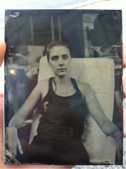 brookelabrie:  First collodion wetplate self-portrait. Last day