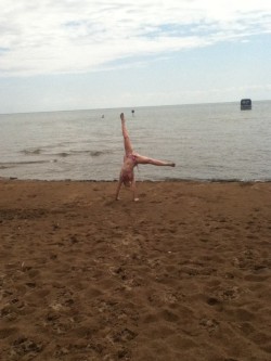 cartwheeling on the beach, oh so fancy