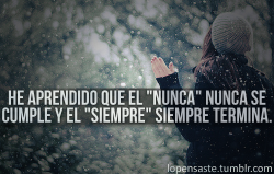 It's one life, one world, one chance.
