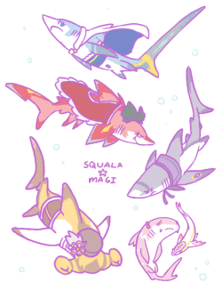 heartfelt-schmancy:  I drew madokasharks for shark week. Sayaka