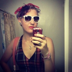 cupcakedinosaur:  I am one classy mofo #sunglasses #purplehair