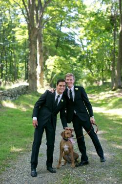 totallygaytotallycool:  Husbands and pup. 