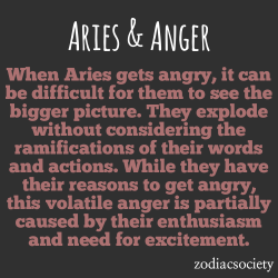 zodiacsociety:  Aries & Anger: Quick and Fierce 