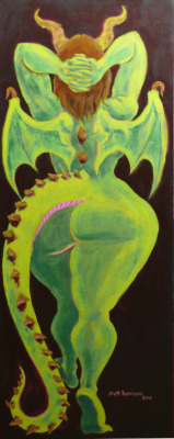 “Dragon Lady”   45"x18"   Acrylic on