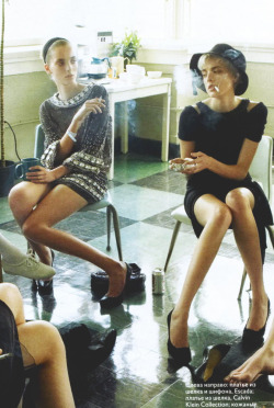 meiselmuse:  Denisa Dvorakova & Agyness Deyn/Vogue Italia