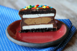 gastrogirl:  chocolate-dipped peanut butter cup stuffed oreos.
