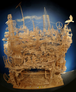 Scott Weaver’s giant toothpick sculpture of SF IS ALSO