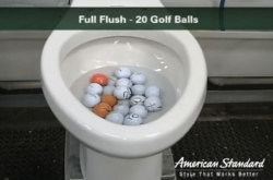 theworstthingsforsale:  Apparently, flushing 20 golf balls is