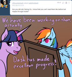 askblinddash:  Rainbow Dash: owowow… What was that for!? Twilight