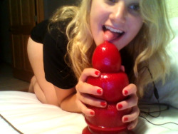 My brand new, giant, fruit-shaped dildo from my favorite sub!