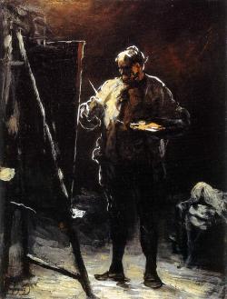 lesodeurs:  Honoré Daumier, The Painter at His Easel, c. 1870-75