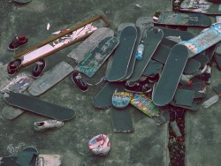 scavengedluxury:Skateboard graveyard. London 2012.