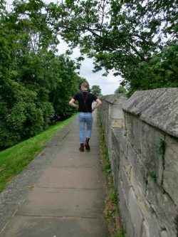 spoonsdammit:  Skin cruising on, I think, the walls of the city
