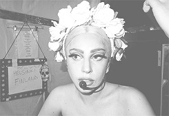 fuckyeahcyrus:   Lady Gaga backstage black and white pictures