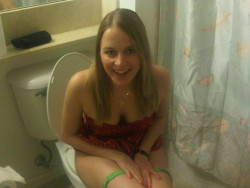beautiful babe on the toilet