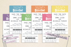 dearchild:  Disneyland Fastpass inspired Save the Dates. 