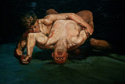 The Wrestlers, 1905, Oil on Canvas by George Luks Boston Museum