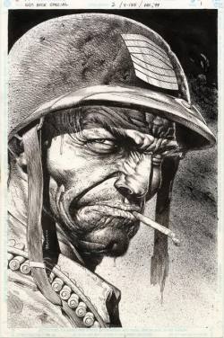 vickyssecrets:  brianmichaelbendis:  Sgt. rock by Brian Bolland