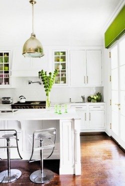 myidealhome:  pops of green (via Pinterest) 