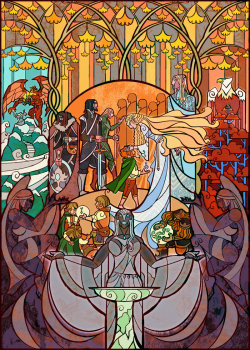 geek-art:  EPIC work… svalts:  Lord Of The Rings Stained Glass