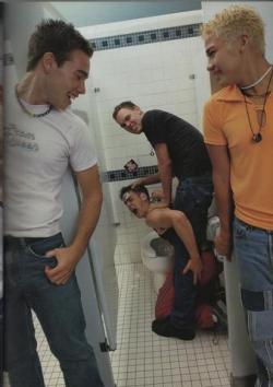 Restroom Hijinks, Part 1 &ldquo;Please guys, let me go! I&rsquo;ll do anyth-&rdquo; &ldquo;Does Bryan the Dweeb wanna go to home to his mommy?&rdquo; mocked Tyler in a sing-song voice. &ldquo;Well, he should have stayed a good little boy and done that