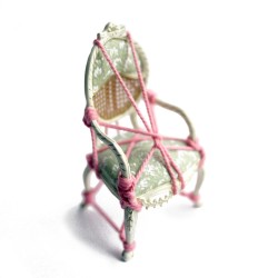 metalhearts:Victorian style miniature armchair tied up and harnessed