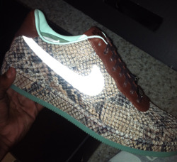 thekidonxtheblog:  Wale’s Custom Snakeskin Nike Air Force 1s