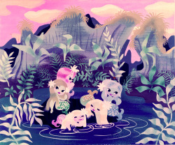  Concept art of the Mermaid Lagoon by Mary Blair for Disney’s