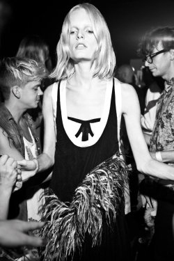 Hanne Gaby Odiele backstage Prabal Gurung Spring 2013 by Eli