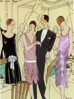 tender-isthe-night:  Unknown artist - Smart Party Guests wearing